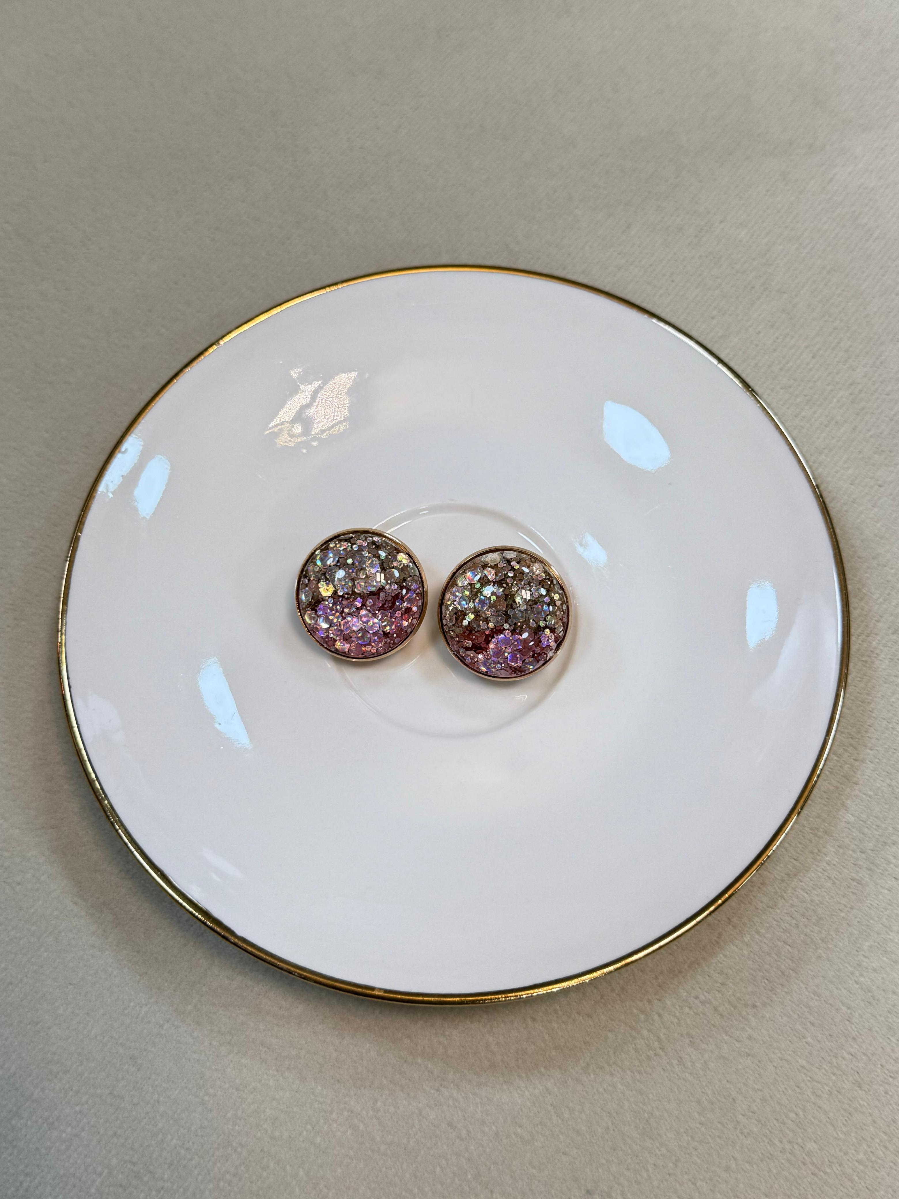 Resin bling stud earings