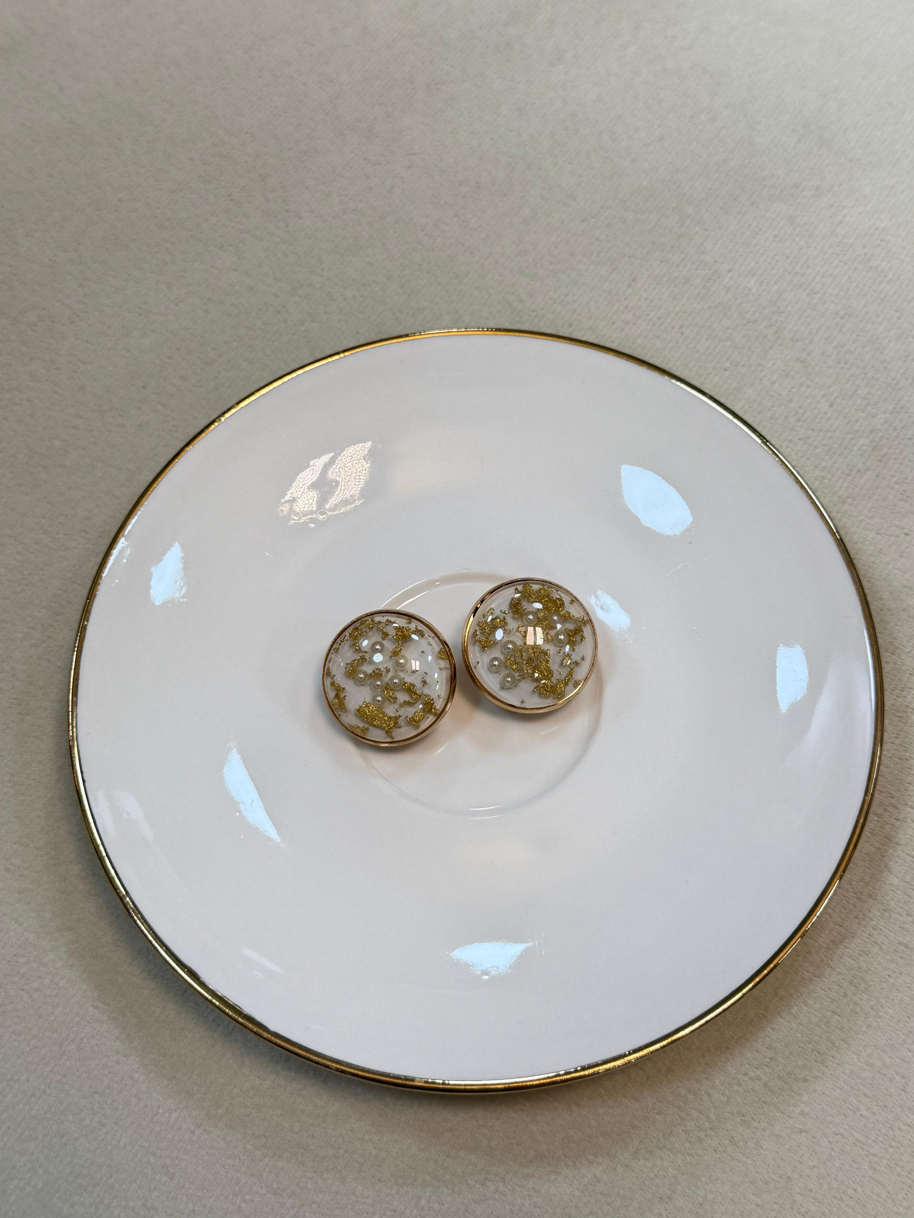 Resin bling stud earings