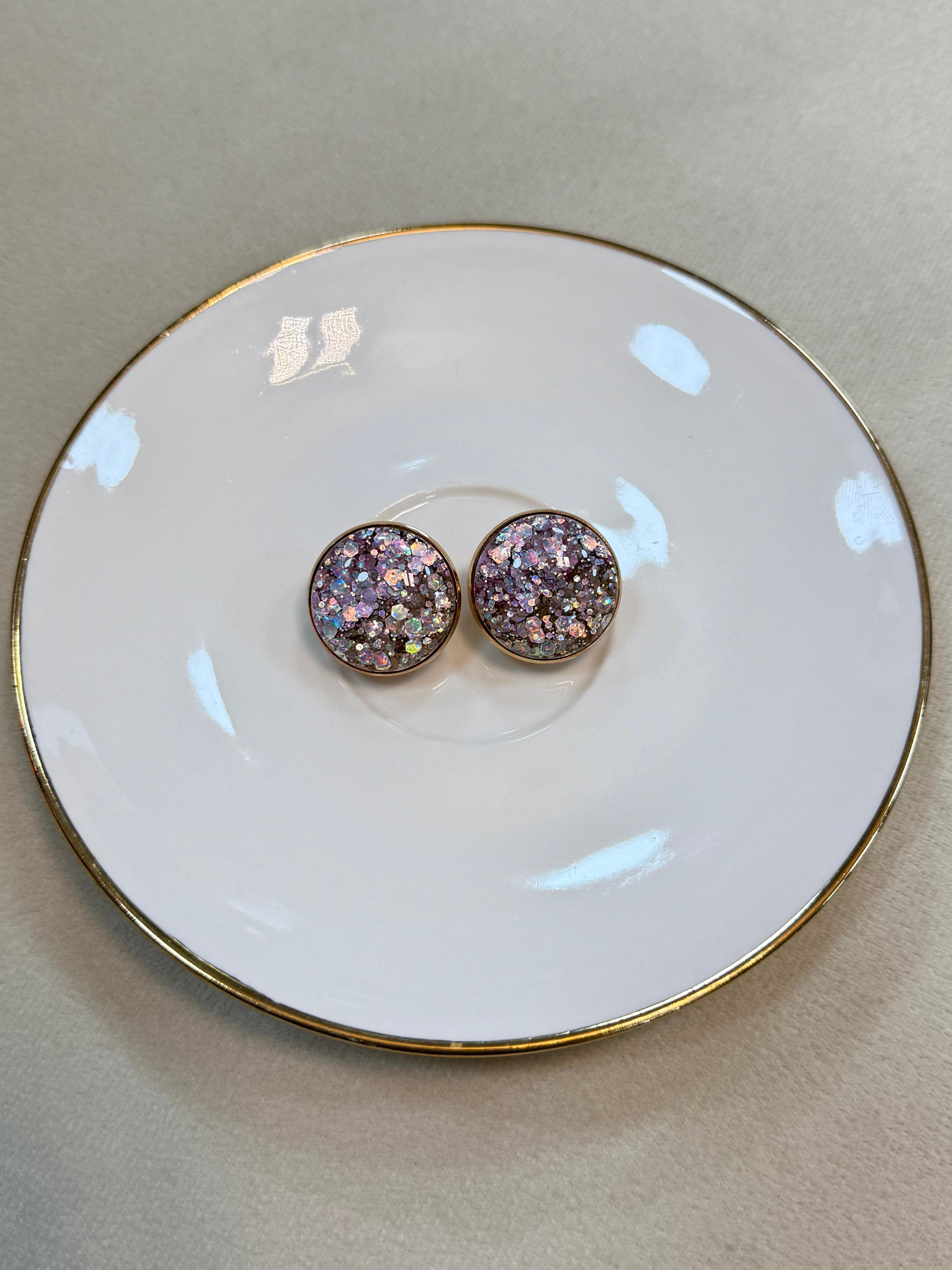 Resin bling stud earings