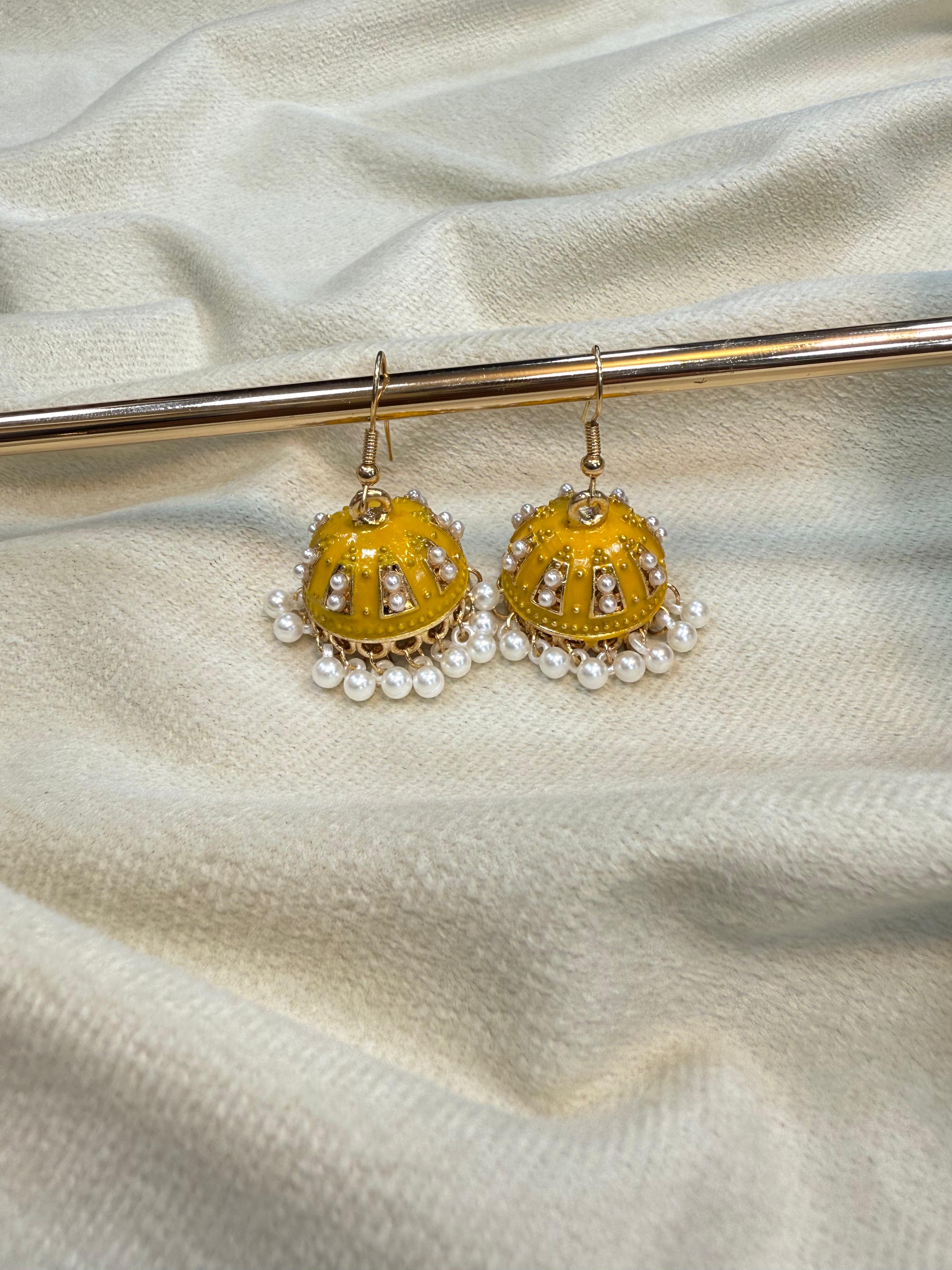 Golden Stone Jhumka